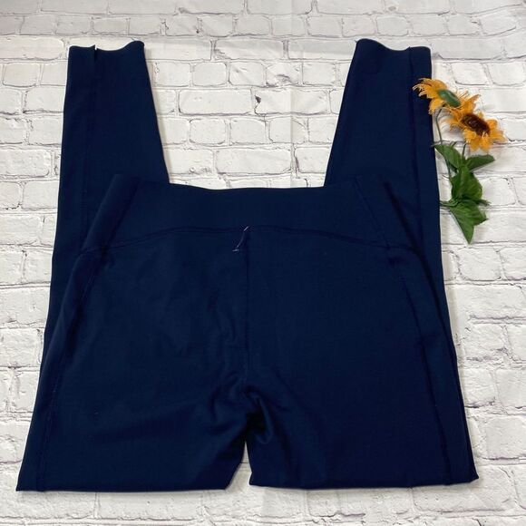 Spanx Seamless Slit Hem Ankle Leggings Navy Large - Picture 5 of 8